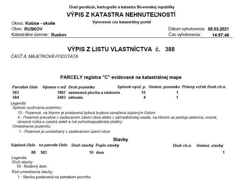 List vlastníctva (časť 1.) DREAM REAL Realitná kancelária Košice