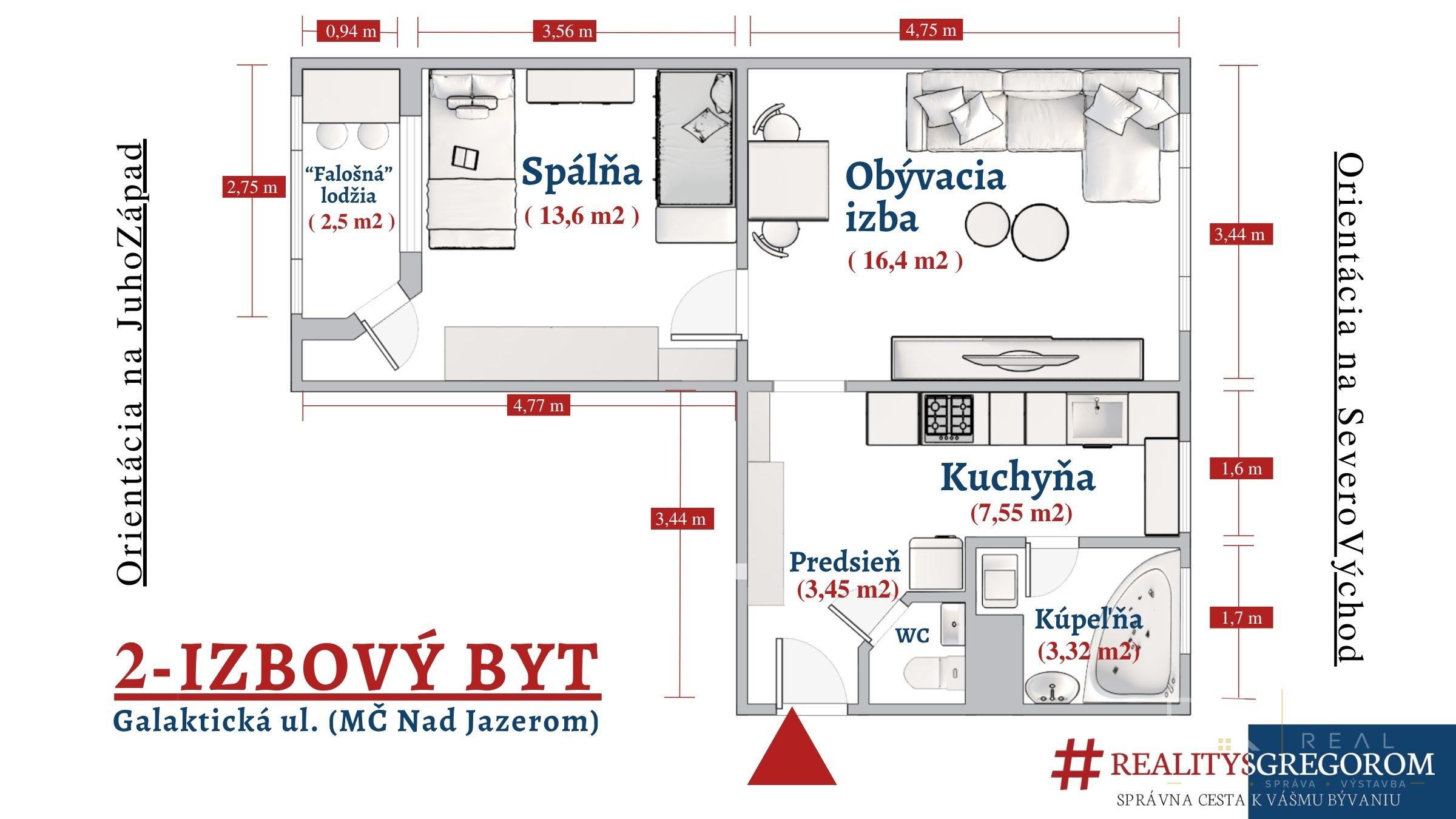 Prakticky zrekonštruovaný 2-izbový byt s vnútornou lodžiou na Jazere - Galaktická ul.