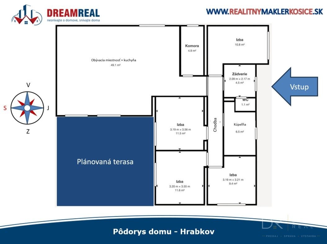 Novostavba s veľkým pozemkom na predaj v obci Hrabkov