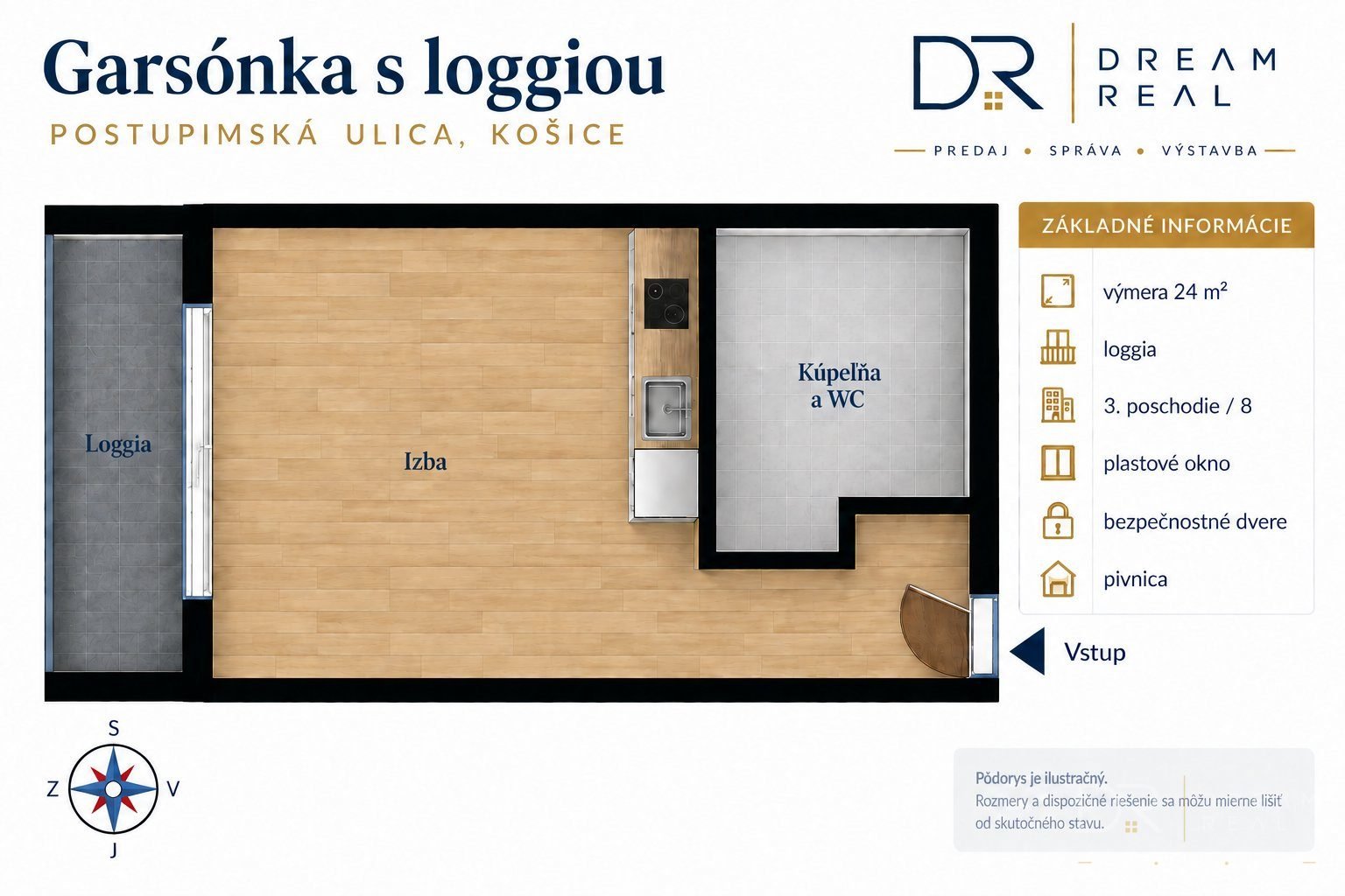 Garsónka s loggiou na Postupimskej ulici – Furča