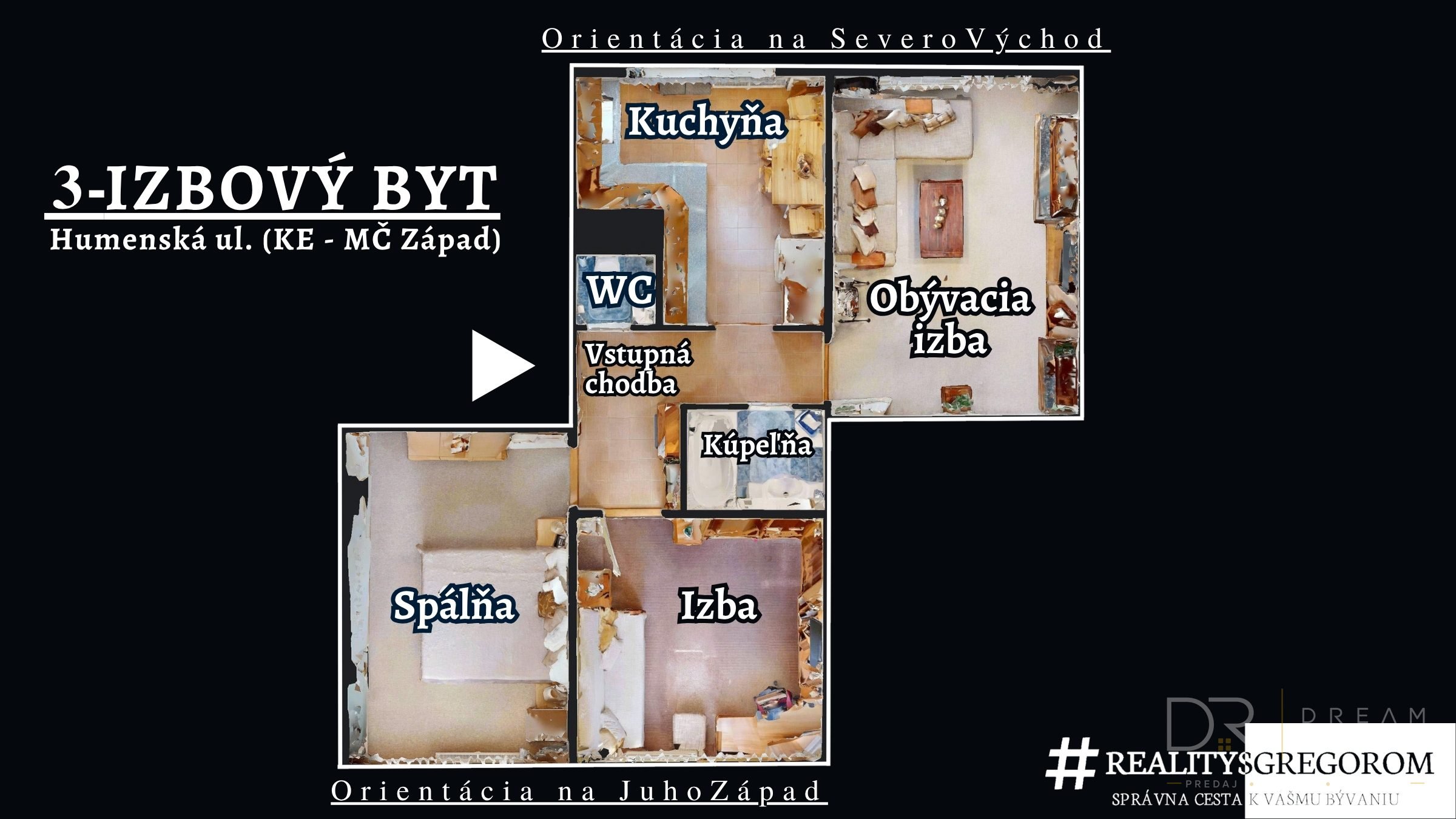 Čiastočne zrekonštruovaný 3-izbový byt na Terase – Humenská ul.