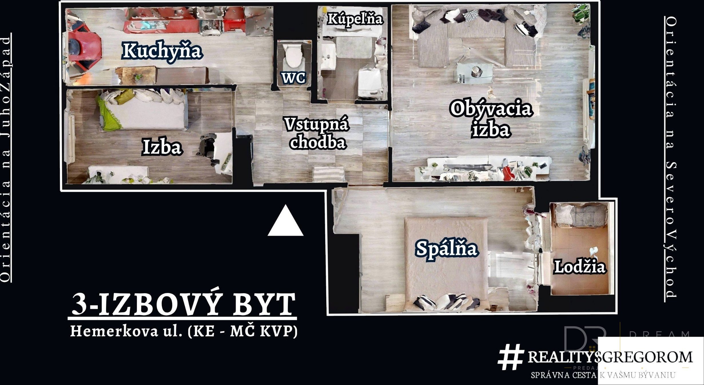3-izb. byt, Hemerkova ul., 61 m2, lodžia, 3. pos, po 10-r. R
