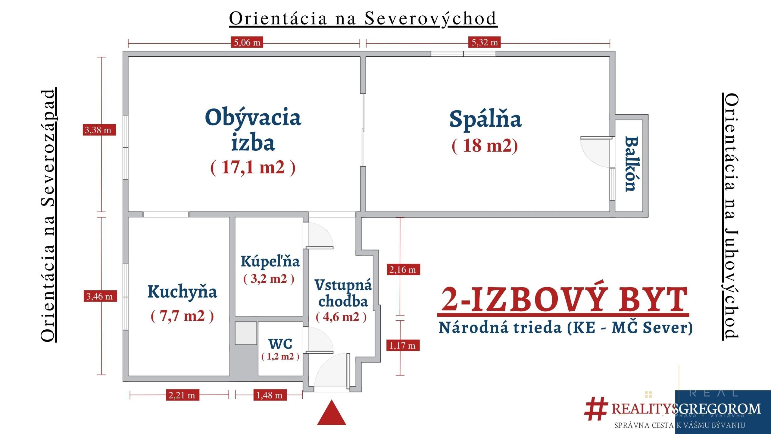 Novo-zrekonštruovaný 2-izbový tehlový byt s balkónom na Severe