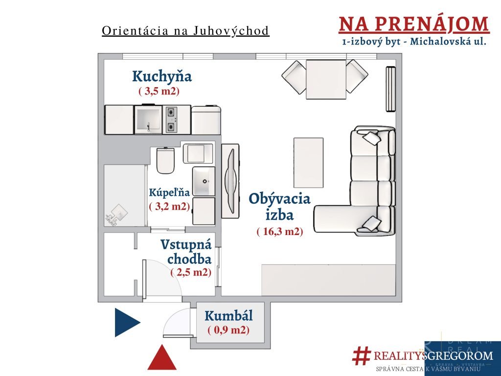 NA PRENÁJOM – Čerstvo zrekonštruovaný & zariadený 1-izbový byt na Terase – Michalovská ul.