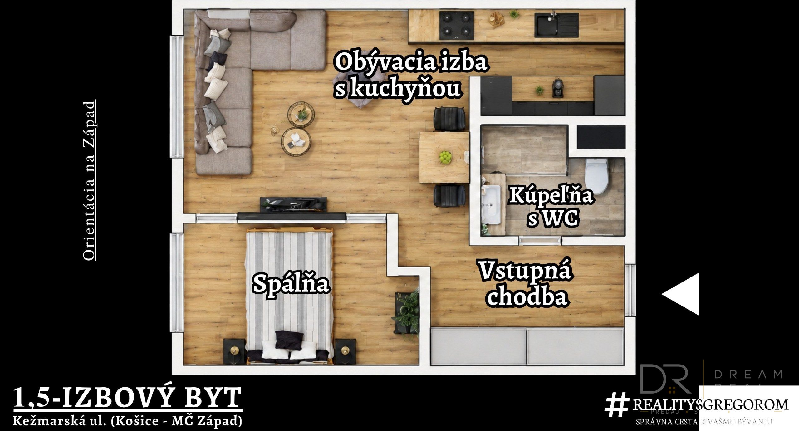 Moderne zrekonštruovaný 1,5-izbový byt na Terase - Kežmarská ul.